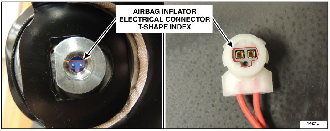 AIRBAG INFLATOR ELECTRICAL CONNECTOR T-SHAPE INDEX